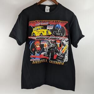 Vintage 2001 Y2K Mens L Drag Racing T-Shirt Goodguys 42nd March Meet Fomoso CA